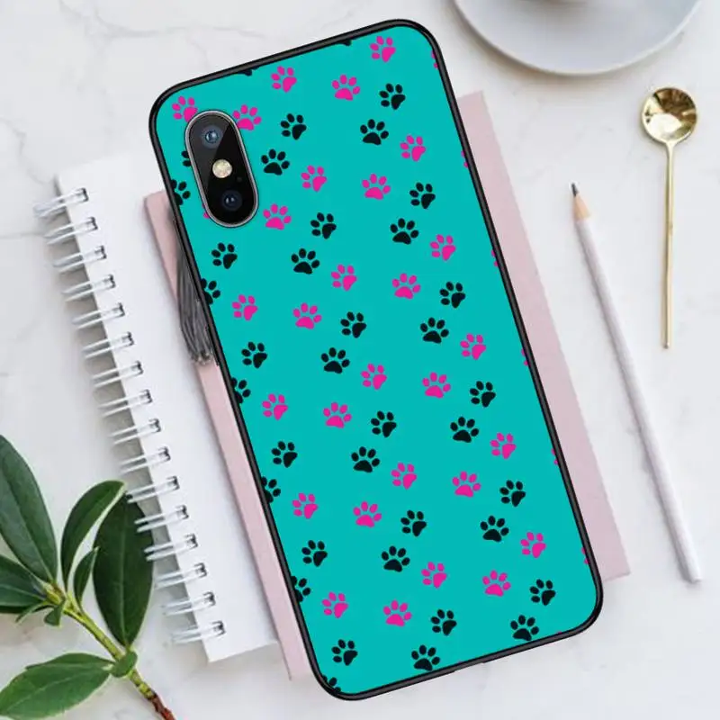

Comic Dog Foot animal pattern Phone Cases for iPhone 11 12 pro XS MAX 8 7 6 6S Plus X 5S SE 2020 XR funda coque