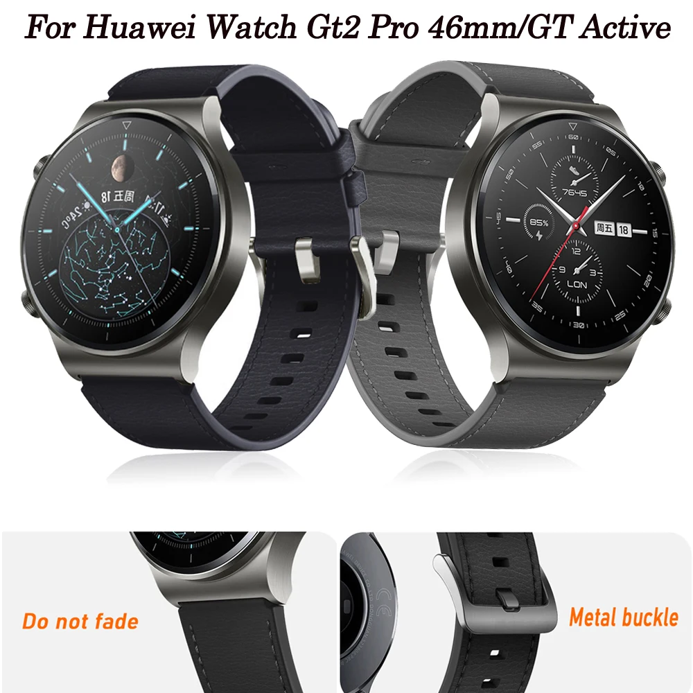 

Smartwatch Band Leather 22mm For Huawei Watch GT2 46mm/ GT3 46mm Strap Watchband Magic 1/2 Bracelet Wristband Correa Accessories