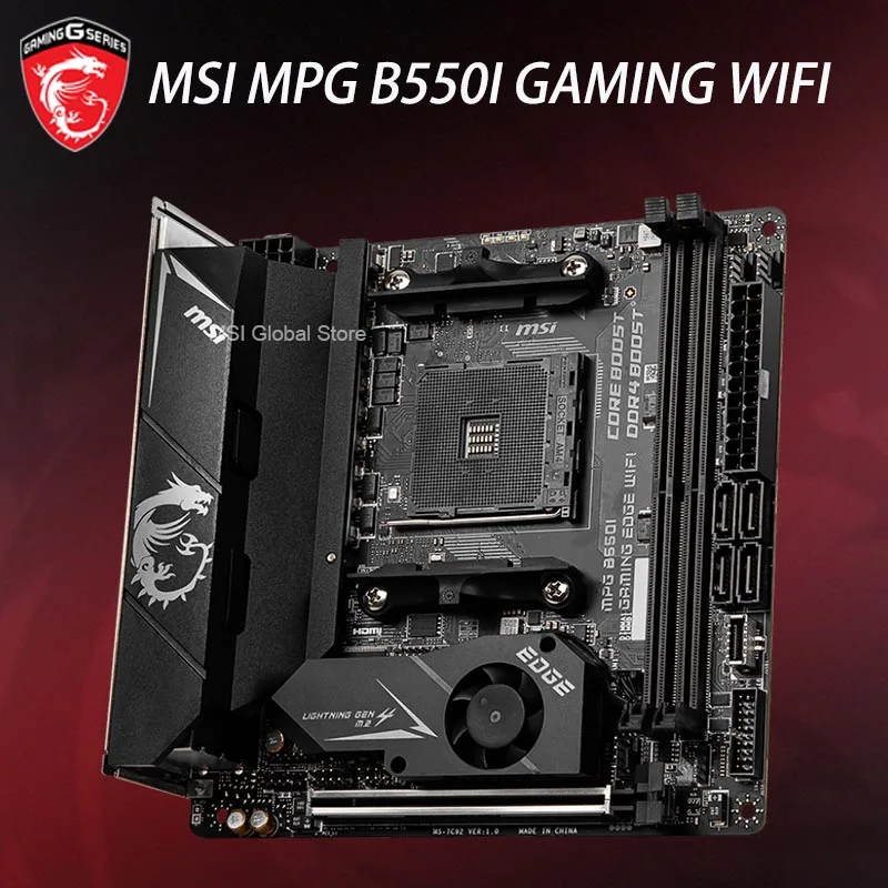 Socket AM4 MSI MPG B550I GAMING EDGE WIFI Motherboard + AMD Ryzen 7 5800X Motherboard Set 3.8GHz PCI-E 4.0 CPU Without cooler
