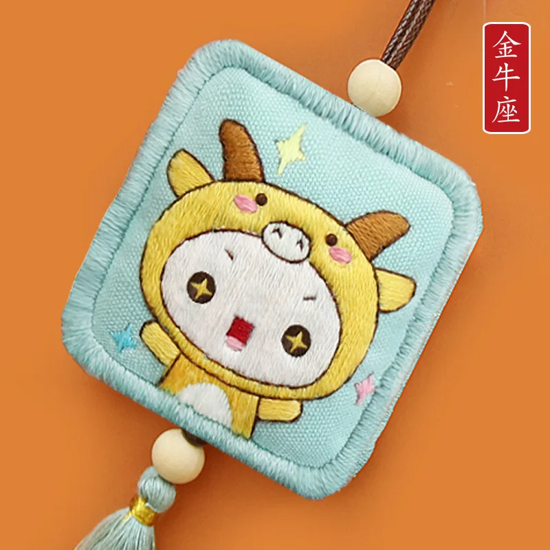 

Omamori Diy Embroidery Zodiac Cross Stitch Pouch Cross-stitch Stitching Cartoon Accessories Sachet Safe Needlework Sewing Aries