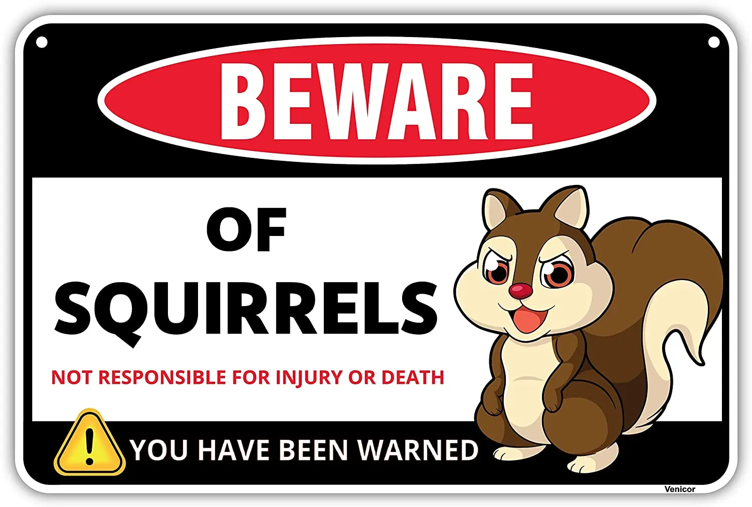 

Beware of Squirrels Sign Aluminum - Squirrel Decor - Funny Squirrel Gifts for Squirrel Lovers - Decoration Squirrel Feeder