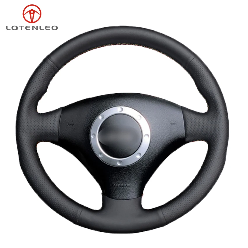 

LQTENLEO Black PU Artificial Leather Car Steering Wheel Cover for Audi A3 2000-2003 A4 2003-2005 RS6 S4 2004-2006 TT 2001-2006