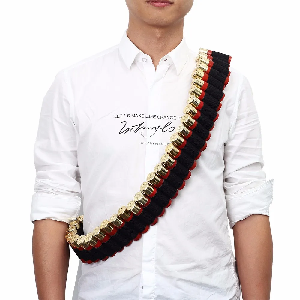 

50 Rounds Shotgun Shell Holder Bandolier Belt 12/20GA Tactical Hunting Ammo Carrier Adjustable Rifle Gun Cartridge Belt