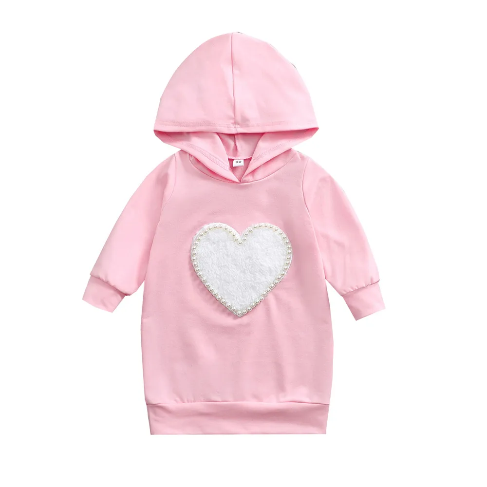 

Детское Хлопковое платье-свитшот с капюшоном, в форме сердца