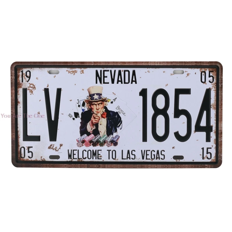 Потертая стена металлические жестяные знаки американский номерной знак для