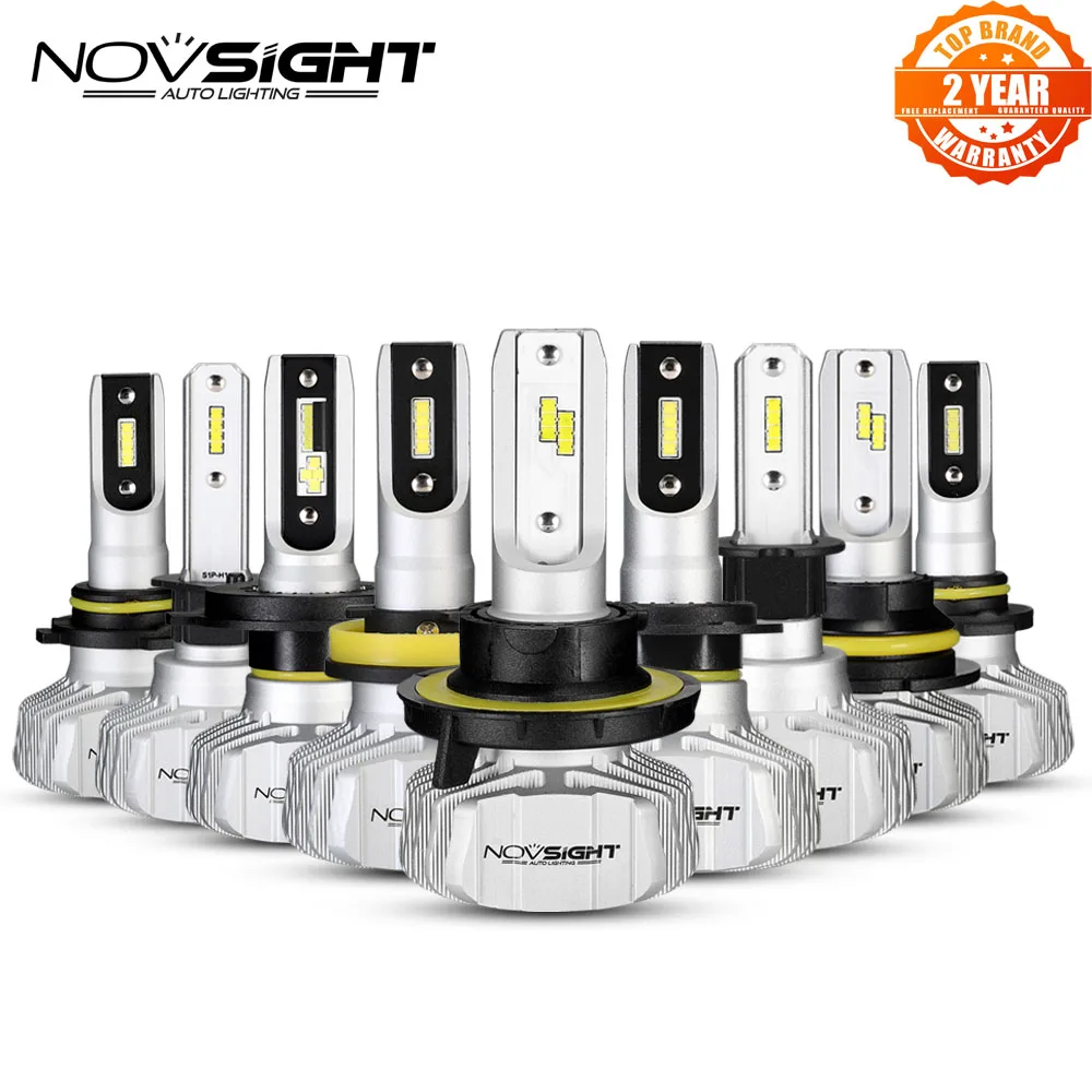 

NOVSIGHT Headlight H4 H7 H8/H9/H11 H1 H3 9005 9006 9007 H13 Car LED Headlight Hi-Lo Beam 50W 10000LM 6500K Fog Light Bulb