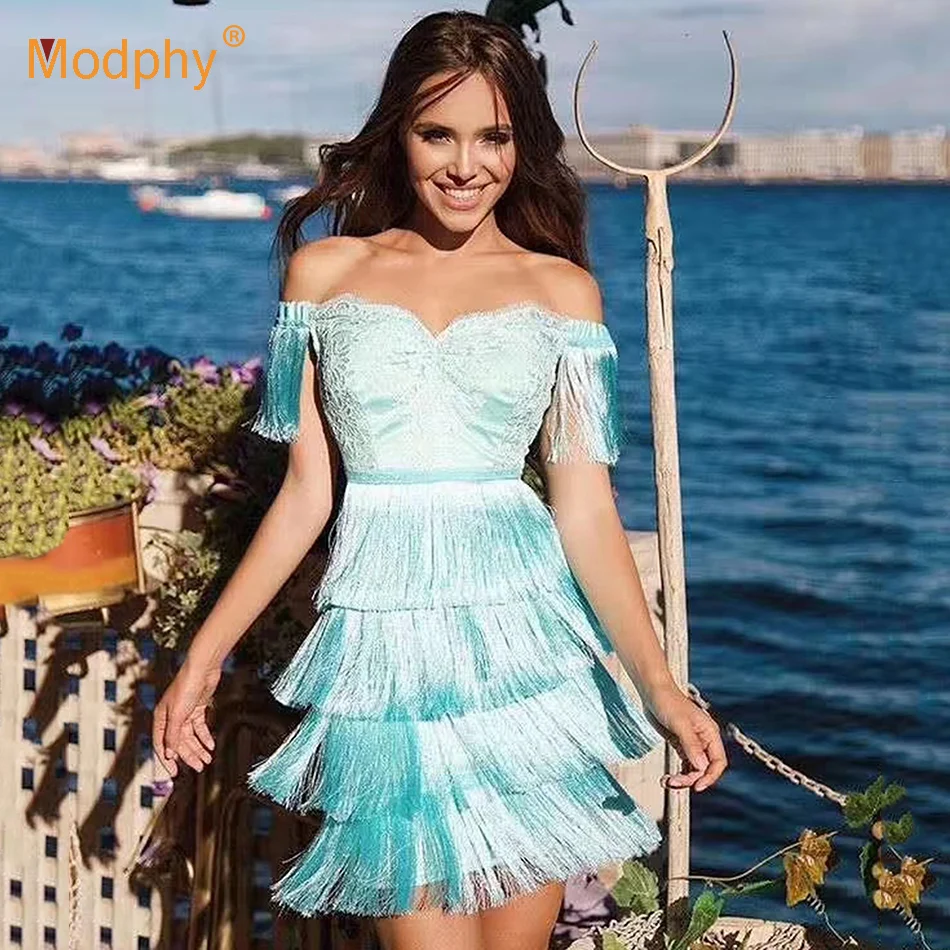 2019 летнее Новое модное женское платье с бахромой пикантное без рукавов бретелей