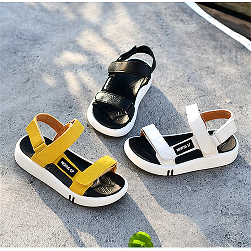 

Genuine Leather Boys Sandals Soft Bottom Children's Beach Shoes Non-slip Kids Sandals