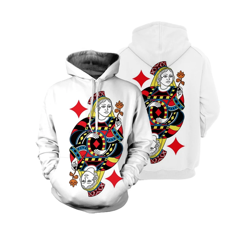 Новинка весна-осень 2021 веселая толстовка с 3D-принтом покера повседневный и