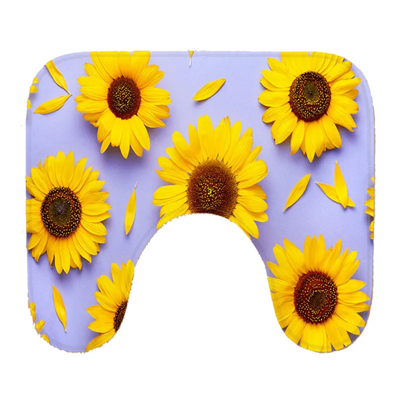 Новый 2020 новейший набор для ванной занавески душа принт подсолнечника коврик