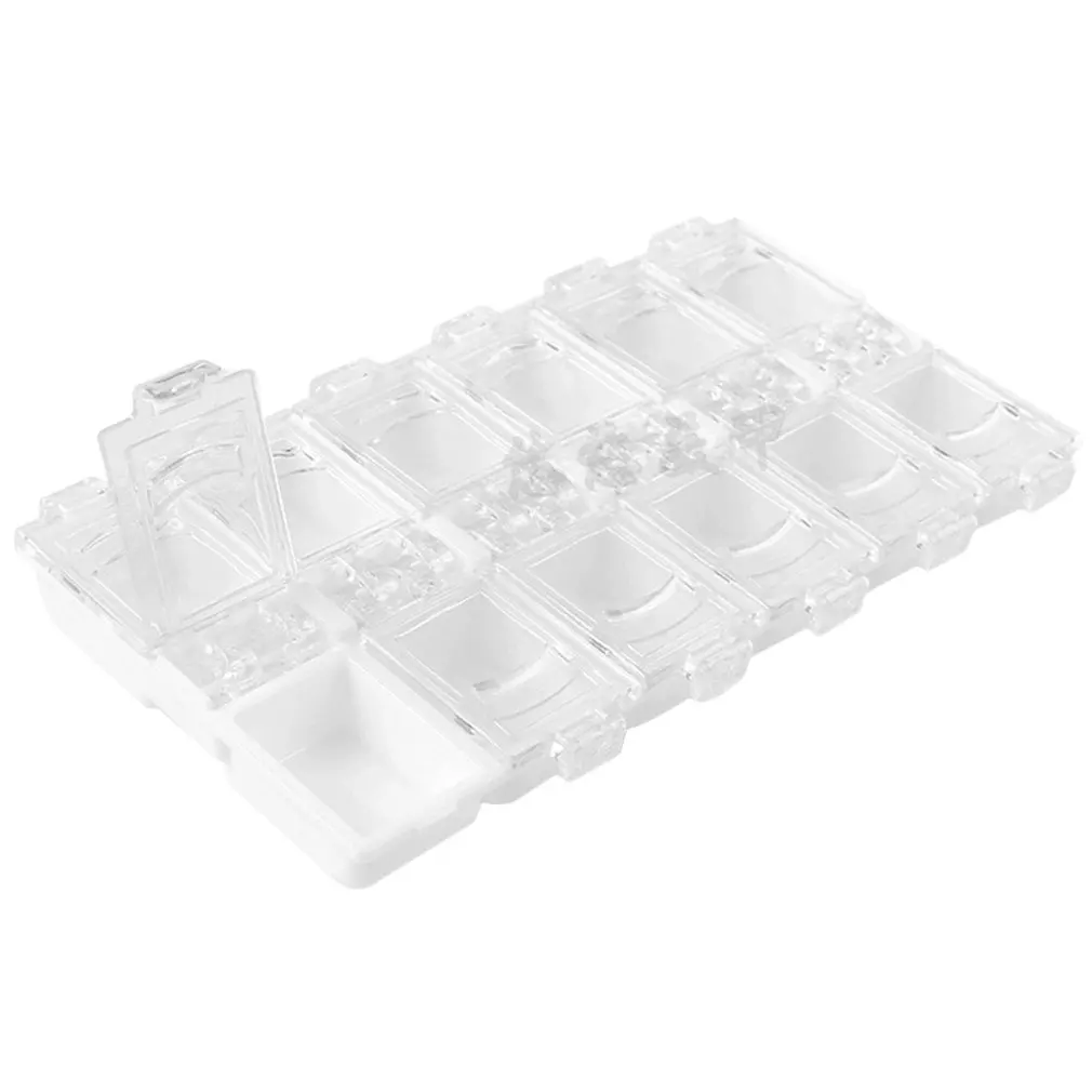 12 слотов для дизайна ногтей пустой акриловый ящик хранения горный хрусталь