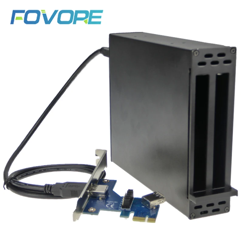 PCI-e PCI eэкспресс-адаптер PCIe до 2 порт e конвертер разъемов расширения карты с корпус