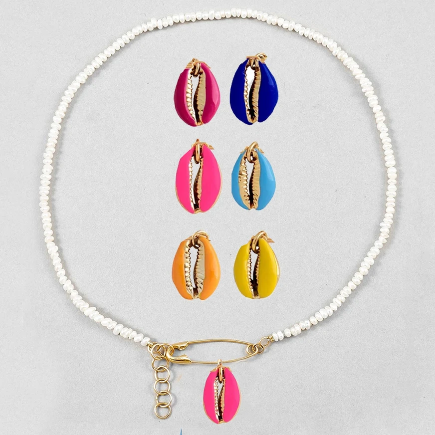 Летняя конфетная Милая Модная бижутерия неоновая эмалированная цветная Морская