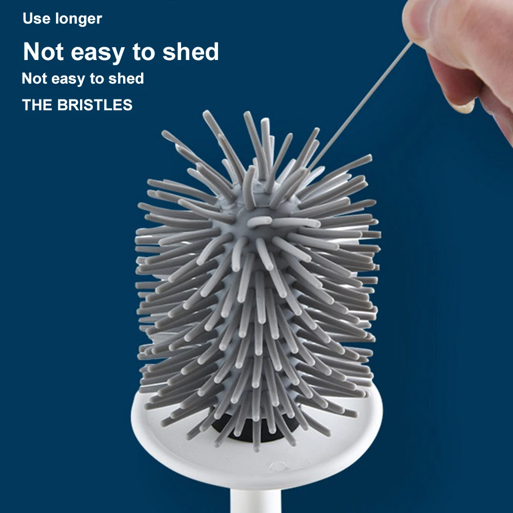 

Toilet Brush Storage Holder Soft Bristle with Space Saving Wall Mounted Cleaning Drying Durable Toilet Brush Set Home Bathroom