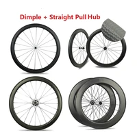 dimple surface carbon road bike wheels tubular clincher 45mm 50mm 58mm 80mm wheelsets with rf08 straight pull hub