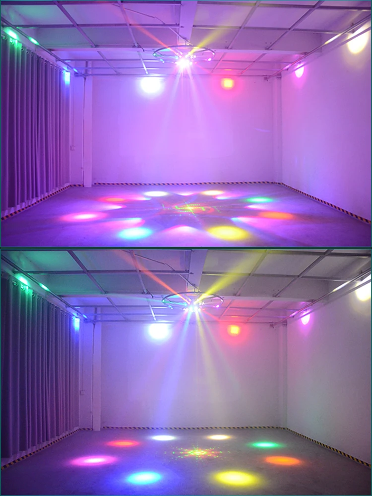 

Super 5 In 1 Effects DJ Stage Lighting Projector Full Color Beam Roating Bee Eyes RG Gobo Laser White Strobe Light for Disco