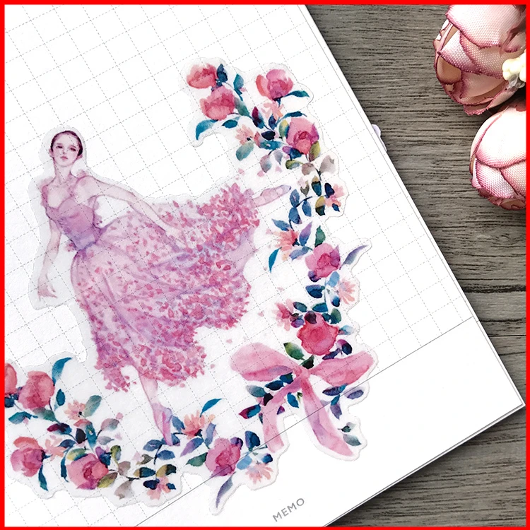 Flower dance vintage personalized scrapbook Stickers scrapbooking material sticker happy planner junk journal | Дом и сад