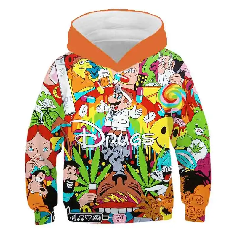 

Cartoon Mushroom Children's Tops Boys Game 3D Print Hoodie Youth Autumn/Winter Hoodie Boys Clothes Long Sleeve Baby Pullover