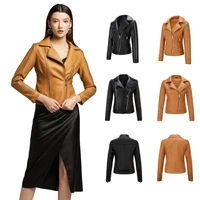 suit dress jacket womens leather clothing loose coat rivet trend oblique zipper v lead woman leather clothing