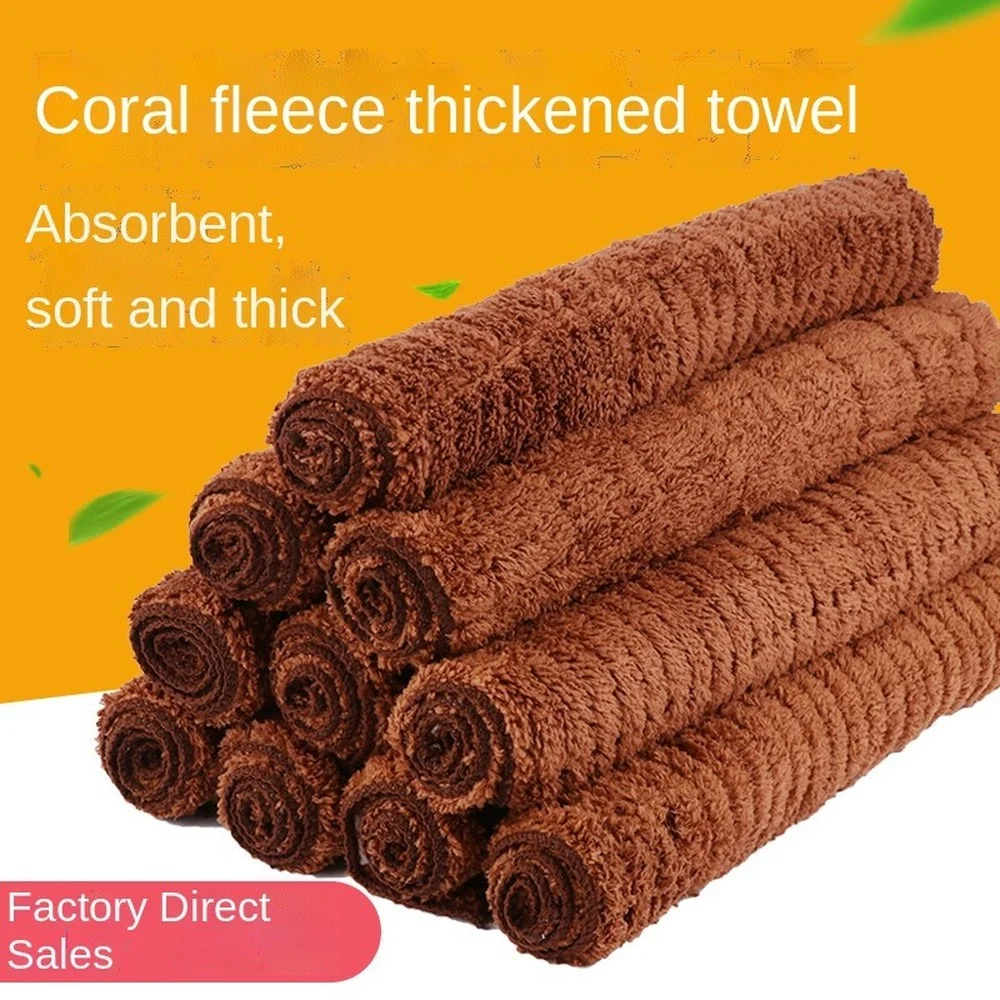 

30x30cm Car Wash Towel Microfiber Tea Towel Cloth Thick Coral Fleece Rag Car Cleaning Absorbent Towel Auto Detailing Maintenance