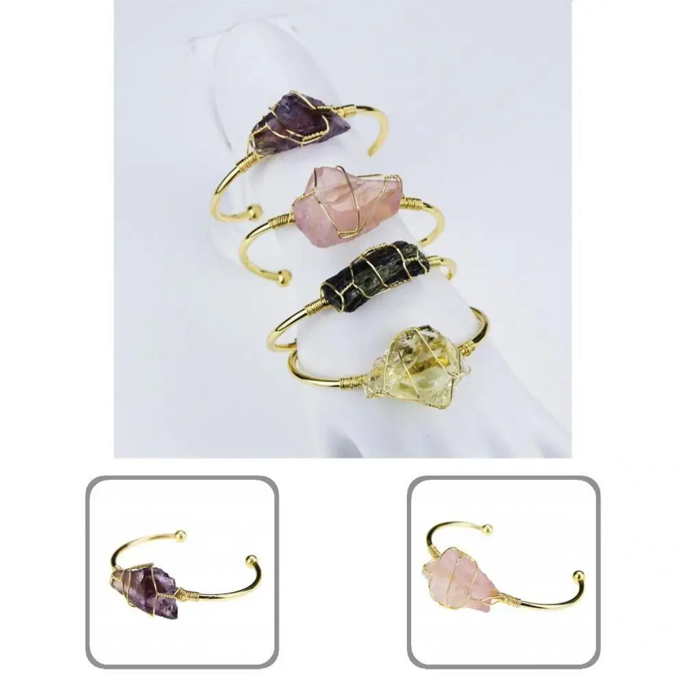

Fashion Bracelet Wire Wrap Alloy Wire Wrap Stone Cuff Bangle Women Bangle Bangle