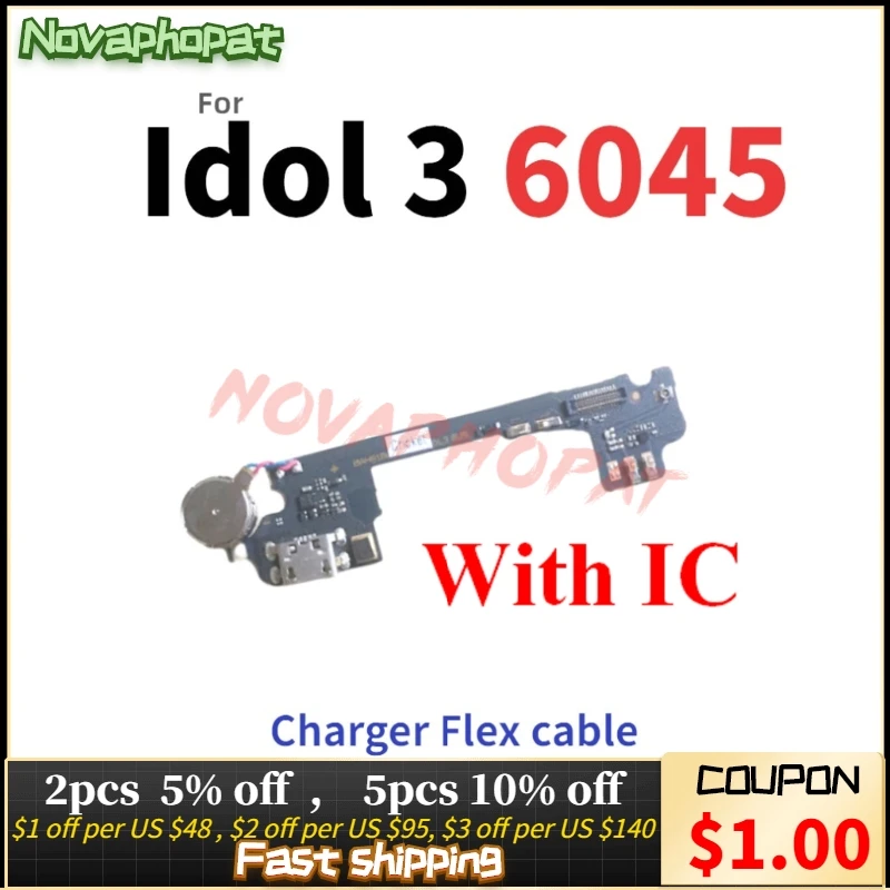 Novaphopat для Alcatel Onetouch Idol 3 OT6045 6045 6045Y USB док-станция для зарядки Порты и разъёмы Зарядное устройство разъем микрофона платы гибкий кабель