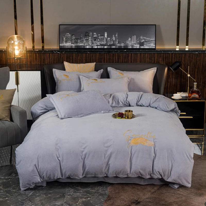 

Simple Bedding sets Style Home Textile Quilt Cover Soft Skin-Friendly Oversized Four-Piece Bedding Comforter Bedding Sets