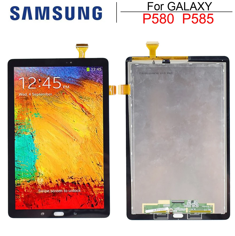 ЖК-дисплей 10 1 дюйма для Samsung Galaxy P580 P585 с сенсорным экраном дигитайзером датчиками