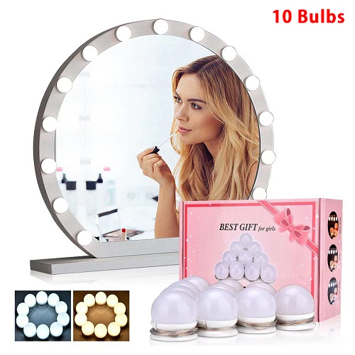 10 Bulbs 5/10 светодиодный светильник, настенный светильник, косметическое зеркало для макияжа, 3 цвета, регулируемый светильник, косметический зеркальный светильник для ванной комнаты - Цвет абажура: 10 Bulbs