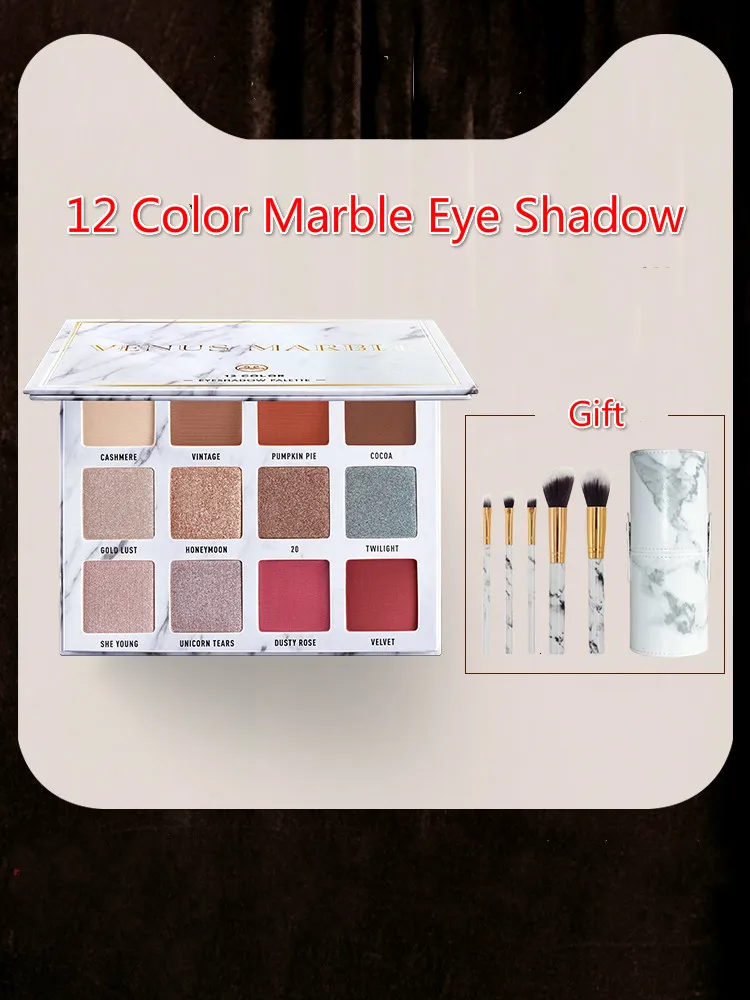 Hot Sale 12 Color Marble Eye Shadow Disc Brighten Land Cosmetics |