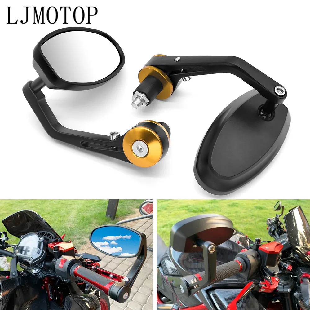 Боковое зеркало с ЧПУ для Honda Yamaha Suzuki Aprilia Buell Cafe Racer Bobber 7/8 дюйма 22 мм|Боковые