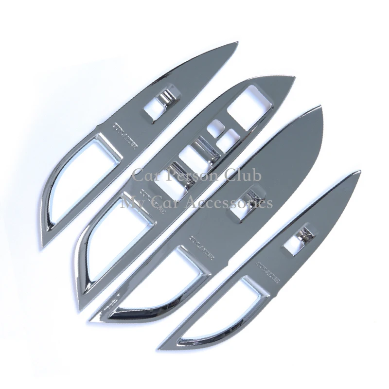 

For Mitsubishi Outlander 2013-2021 Door Window Lift Switch Armrest Cover Trims ABS Chrome Stiker Car-Styling 4 Style Accessories