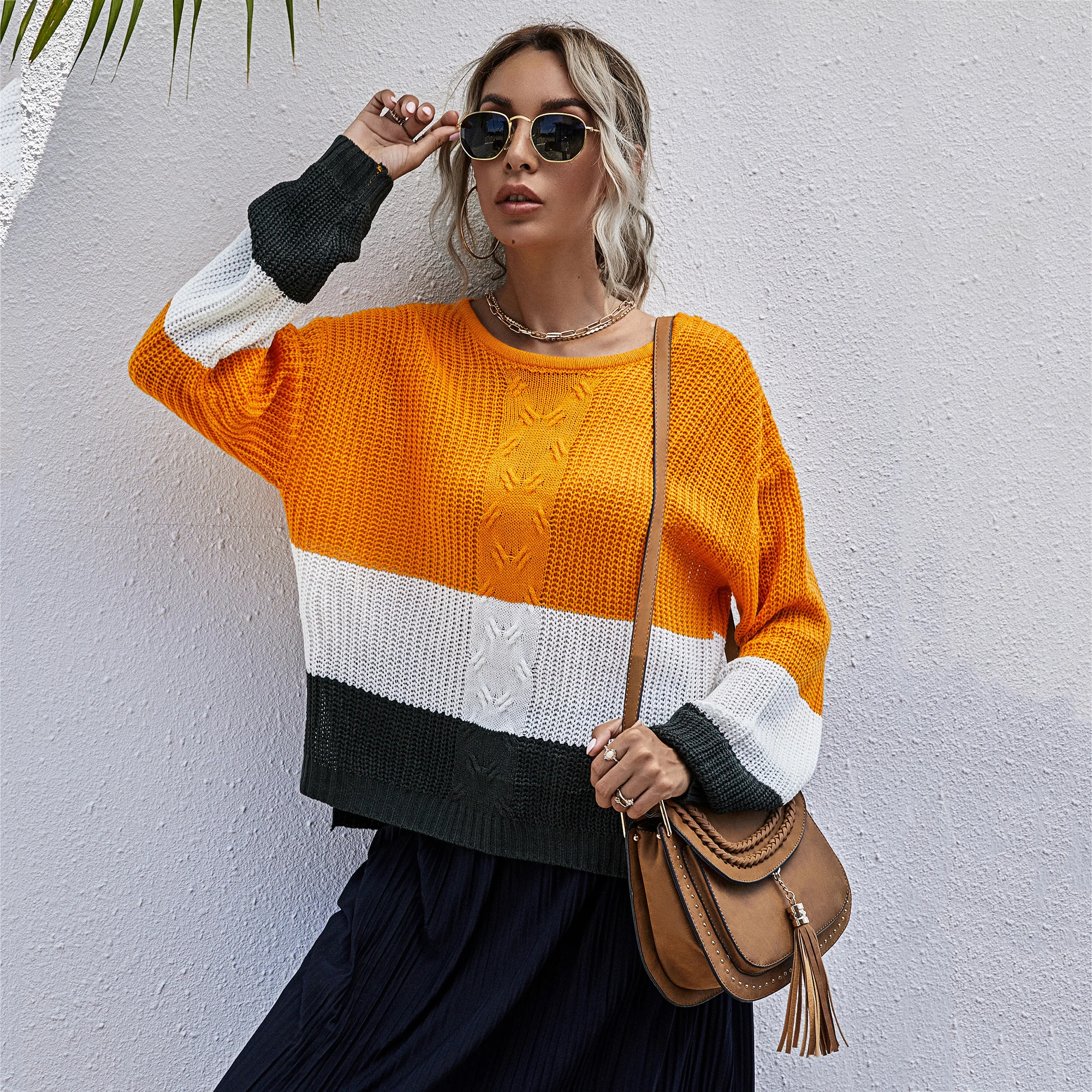 

Autumn and winter new style inner stitching bottoming round neck sweater ladies sweater, women clothing, winter clothes women,