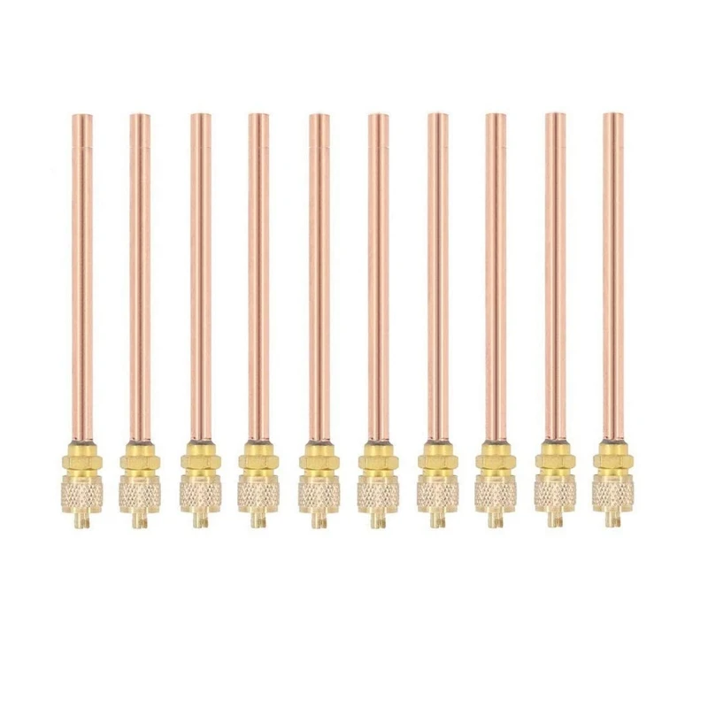 

10 Pcs Access Valves Air Conditioner Service Valves Charge Needle Valves Tube Thickness 0.6mm Copper Tube Length 90mm