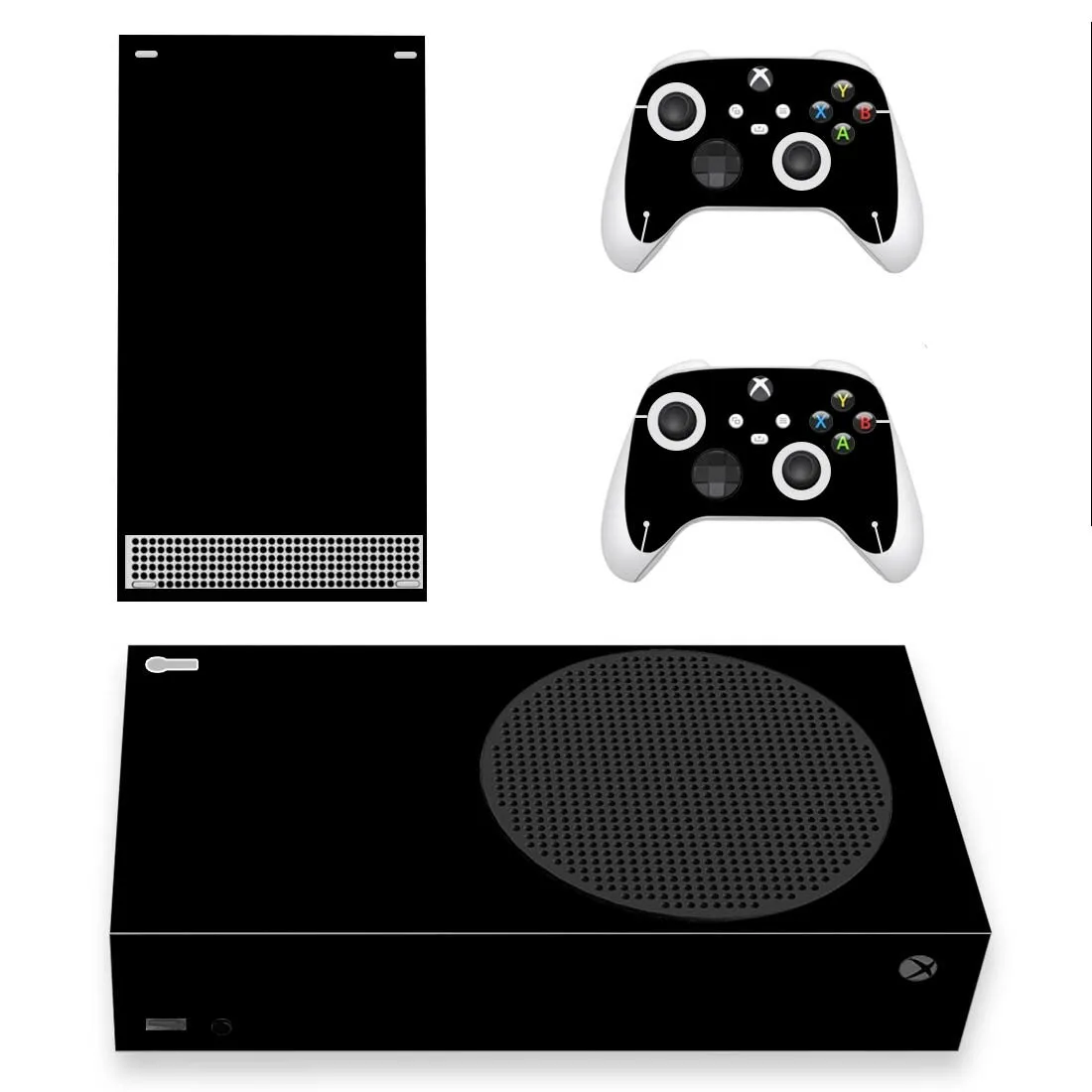 

Однотонная черная наклейка для консоли Xbox серии S и 2 контроллера серии Xbox, тонкая виниловая наклейка