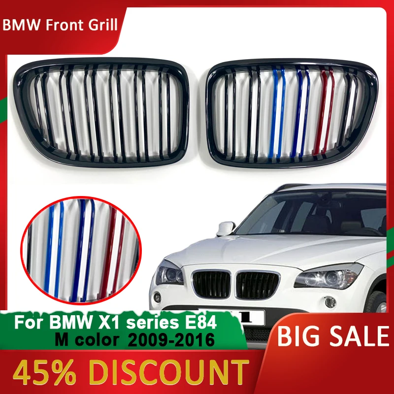 

For BMW E84 X1 Front Bumper Kidney Grille Racing Hood Grill M-color Double Slat For 2009-2016 Auto Accessories Car Accessories