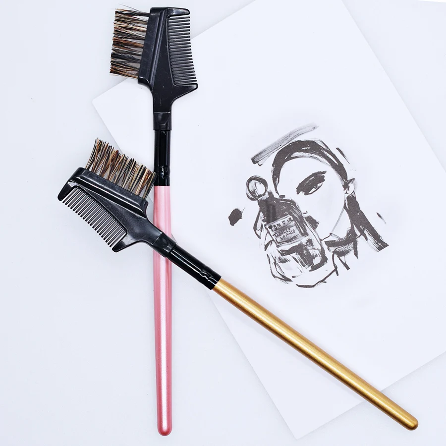 ShiningReal 1Pcs 2 in 1 Dual Use Eyebrow Comb Eyelashes Extension Applicator Brush Professional Cosmetics Beauty Make Up Brushes | Красота и