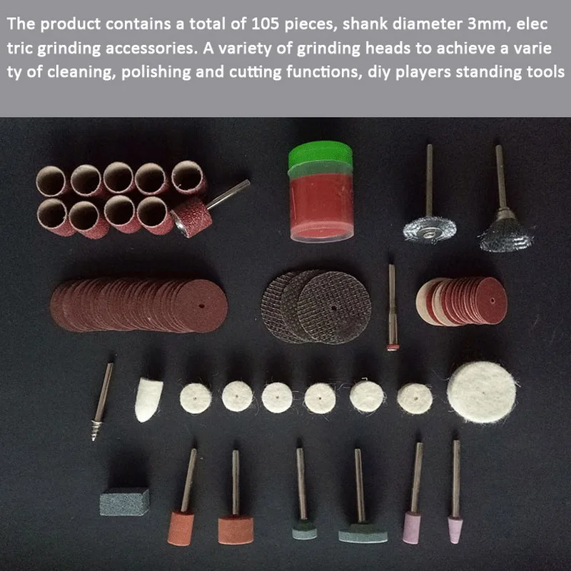 

105Pcs Power Tools Electric Tool Wood Metal Polishing Engraving Accessory Bit Set 1/8" Grinding Polish Cutting New