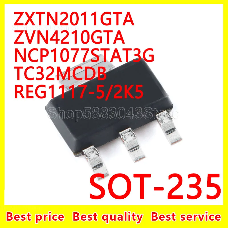 

(10 шт.) 100% Новый оригинальный ZXTN2011GTA ZVN4210GTA ncp1077sta3g TC32MCDB REG1117-5 2K5 SOT-223