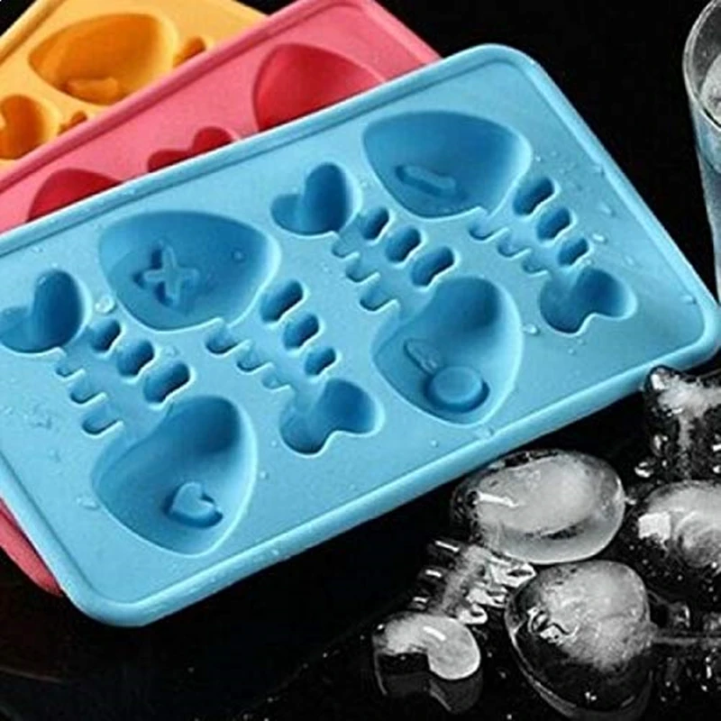 Рыба шиповник кости животные кубик льда лоток напиток прохладная форма для