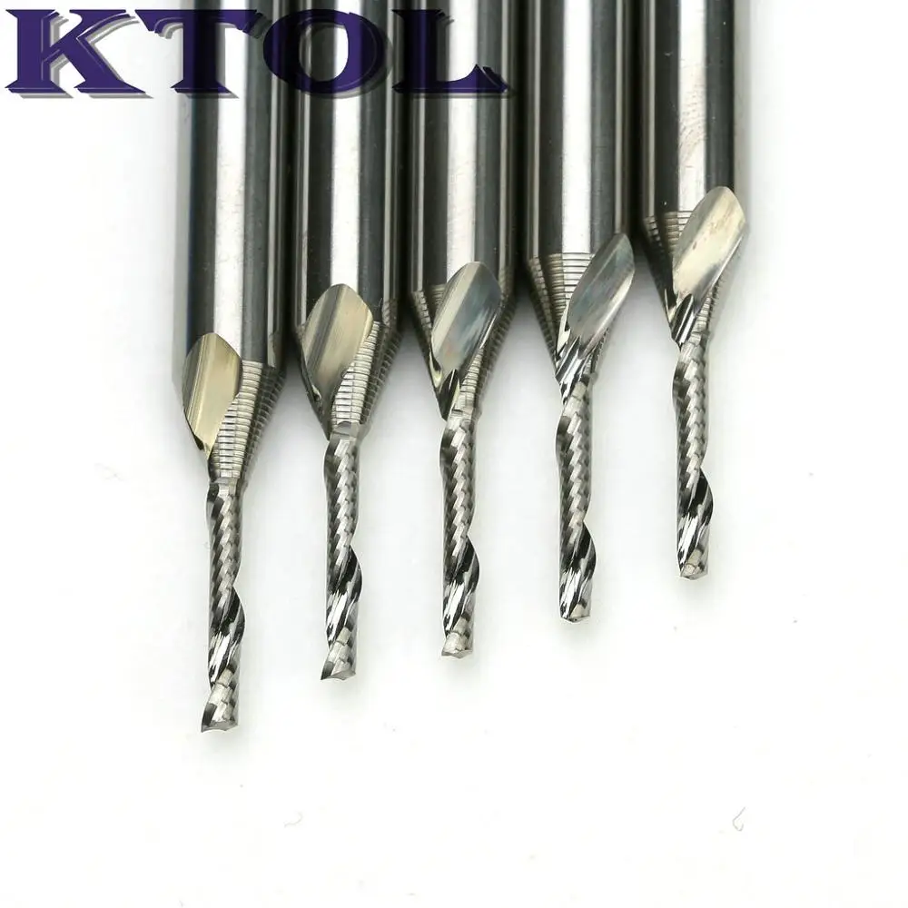 1 флейта спиральная для резки древесины акрила набор фрез из твердосплавных 6*2*12