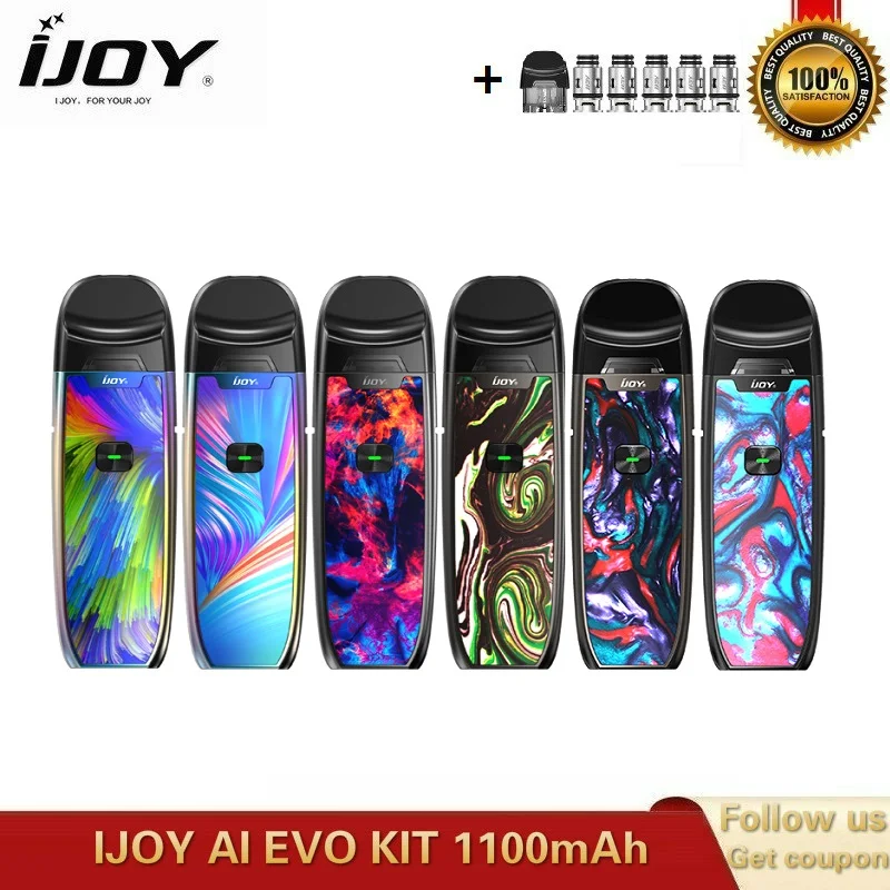 Оригинальный IJOY AI EVO полимерная стручка стартовый набор 20 Вт 1100 мАч батарея с 2 8 мл