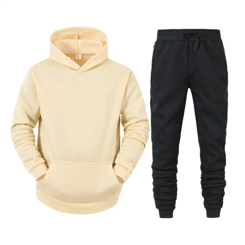 

Fleece Tracksuits Women Men Two Pieces Set Hooded Oversized Sweatshirt Pants Solid Color Hoodie Suits Autumn Winter Casual Outfi