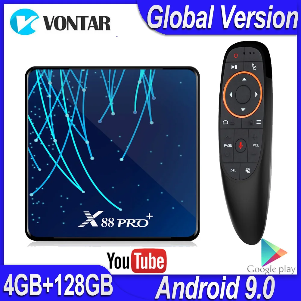 X88 PRO Plus Android 9 0 ТВ бокс Rockchip RK3368PRO Восьмиядерный Смарт 4 ГБ 32 ГБ/64 Гб/128 Гб 4K 60fps WiFi USB3.0