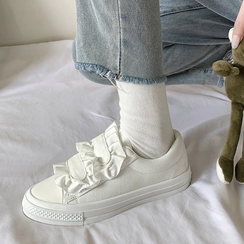 

Small White Shoes 2020 Fashion Women's All-Match Espadrilles Platform Casual Female Sneakers Flats Round Toe Shallow Mouth