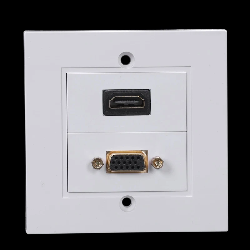 86x86 мм Настенная лицевая пластина 15 отверстий Vga розетка + Hdmi с удлиненный провод