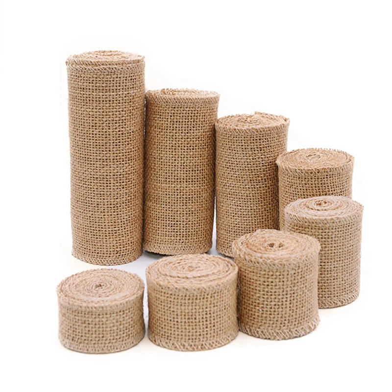 

2M Natrliche Jute Burlap Hessischen Band Rollen Vintage Rustikalen Hochzeit Dekoration Weihnachten Geschenk Verpackung Festival