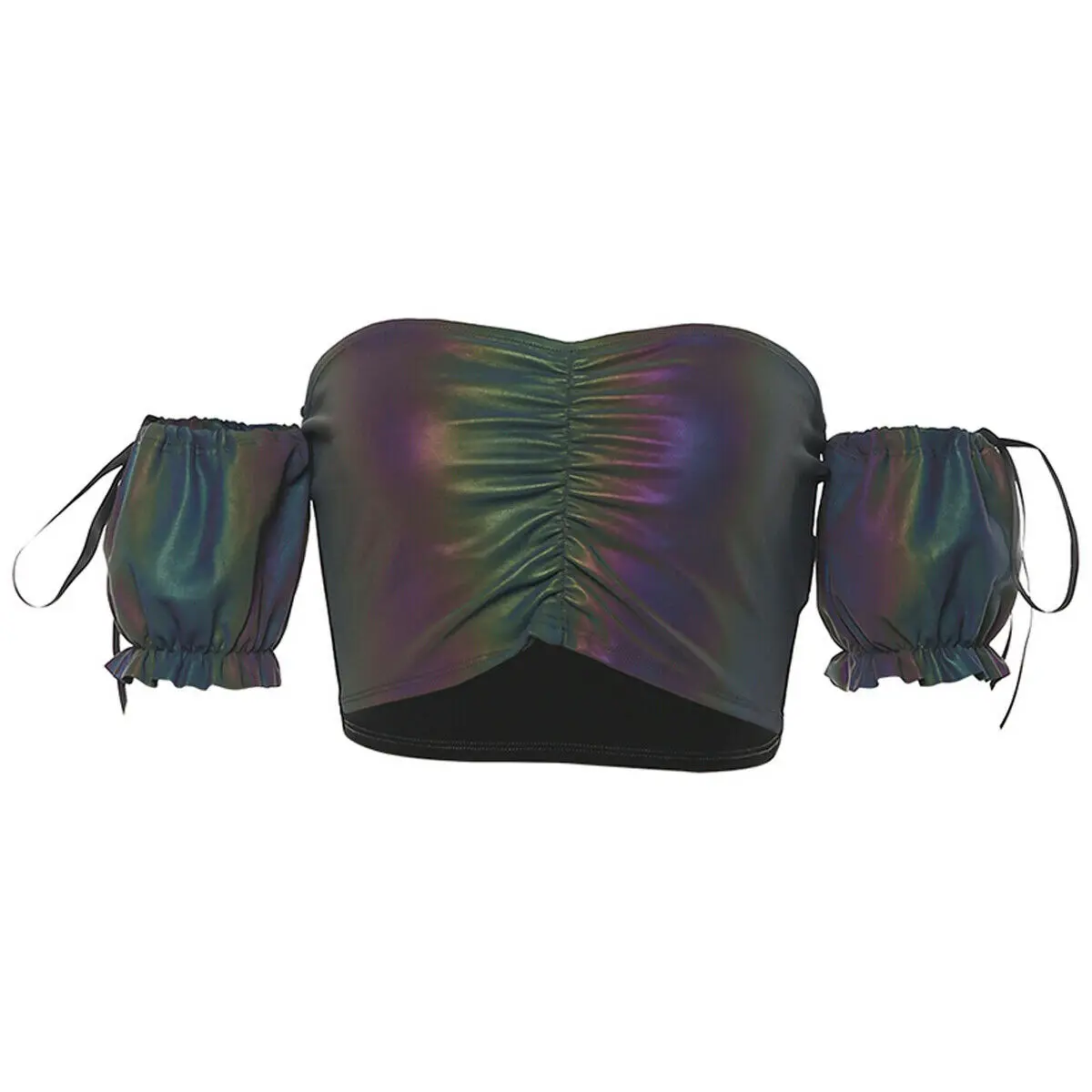 Новинка женский разноцветный топ на бретелях жилет с открытыми плечами и