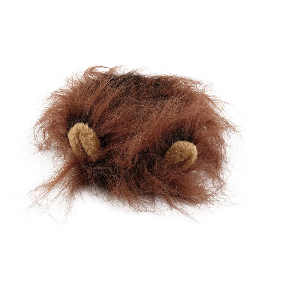 

2020 Hot Sale Pet Cat Dog Dress Up Costume Wig Emulation Lion Hair Mane Ears Head Cap Autumn Winter Muffler Scarf Pet Products