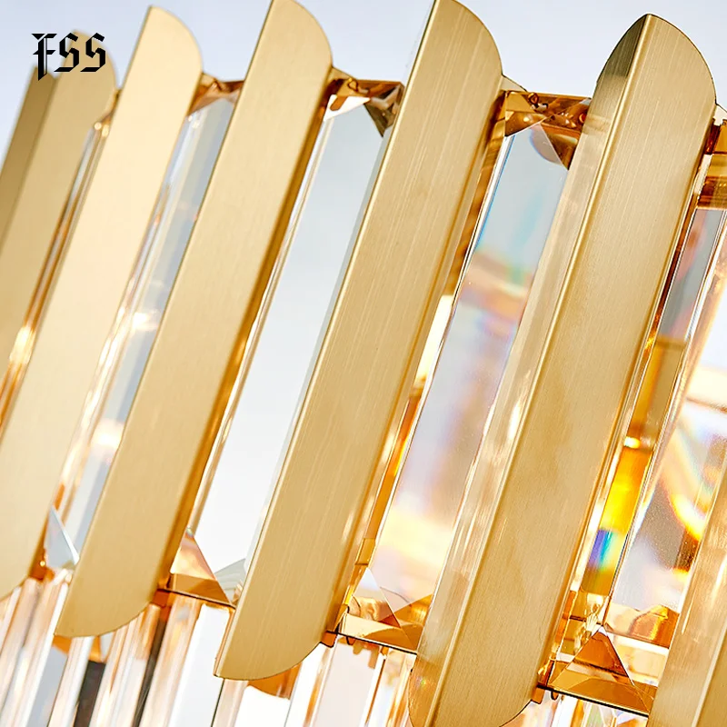 Современная круглая хрустальная люстра Роскошная лампа для гостиной кухни